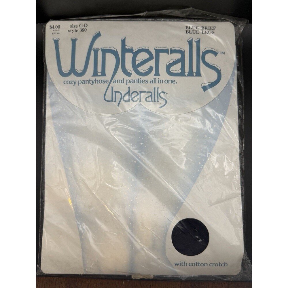 Vtg 1979 Underalls Winteralls Blue Brief Blue Leg Cozy Size C-D Cozy NIP